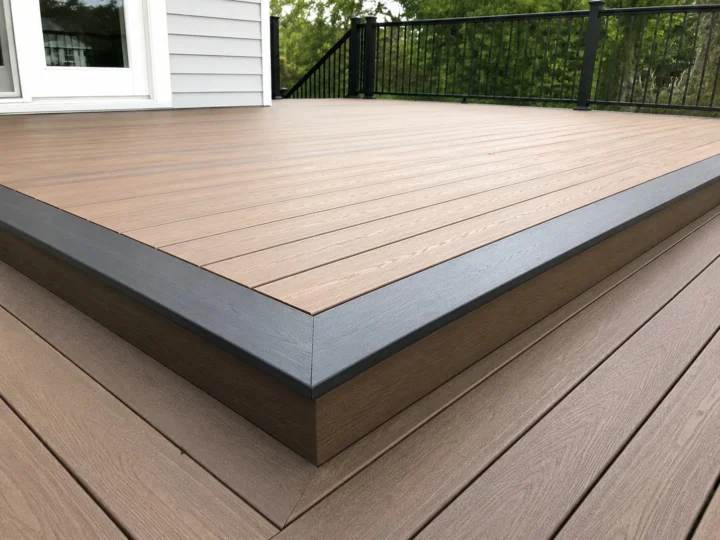 Composite deck picture frame border in Cedar Rapids, Iowa