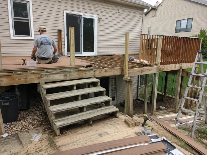 Rebuilding elevated deck and stairs in Cedar Rapids, Iowa