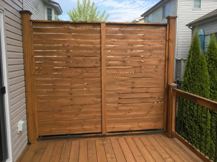 Horizontal privacy screen on deck in Palo, Iowa