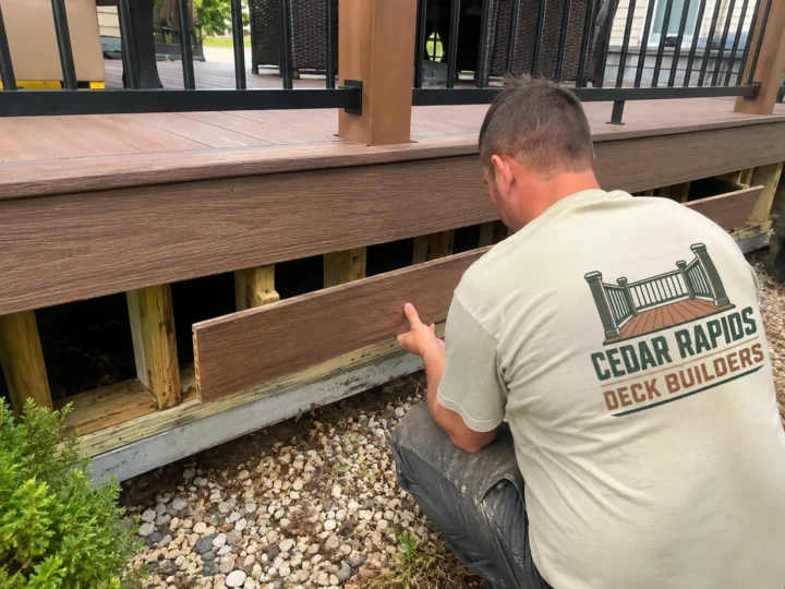 Installing composite deck fascia in Palo, Iowa