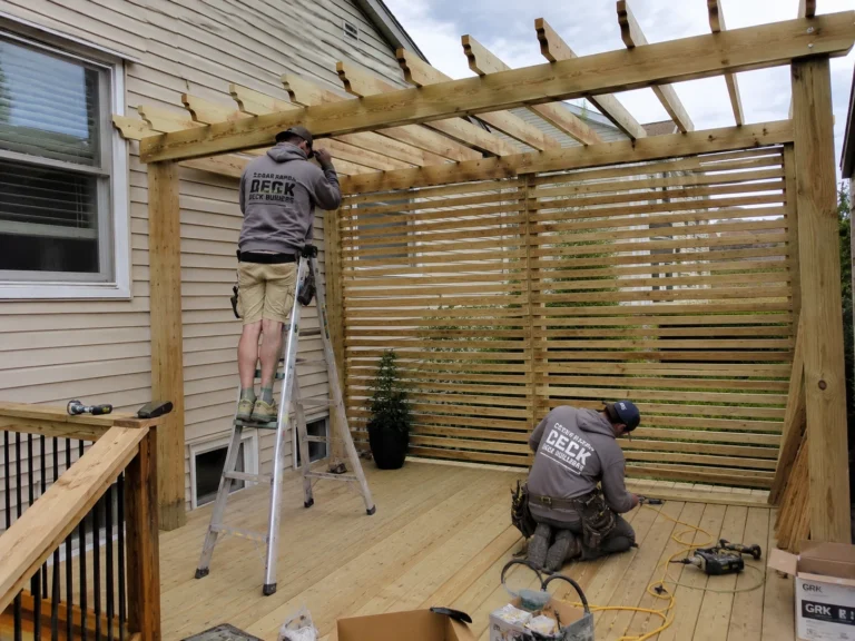 Building pergola and privacy screen in Springville, Iowa
